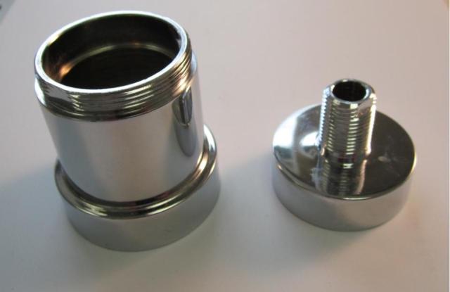 The base nut (shown on the right) and the lock nut (shown on the left)